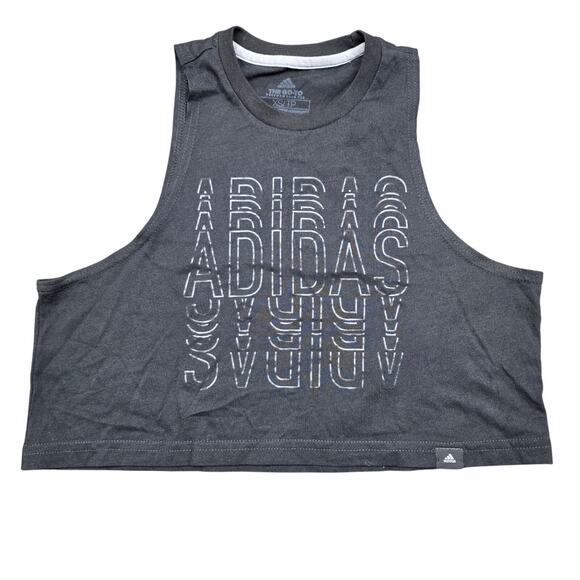 Women's Adidas "The Go-To Performance Tee" Cropped Athletic Muscle Top | Size XS - Picture 1 of 5
